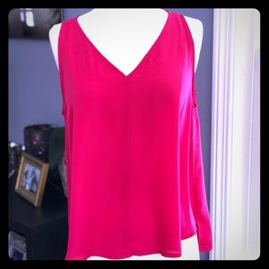 Poppy red sleeveless casual flowy blouse